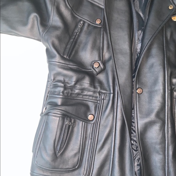 GV Italy Moda Designer Faux Leather Jacket - Picture 2 of 8